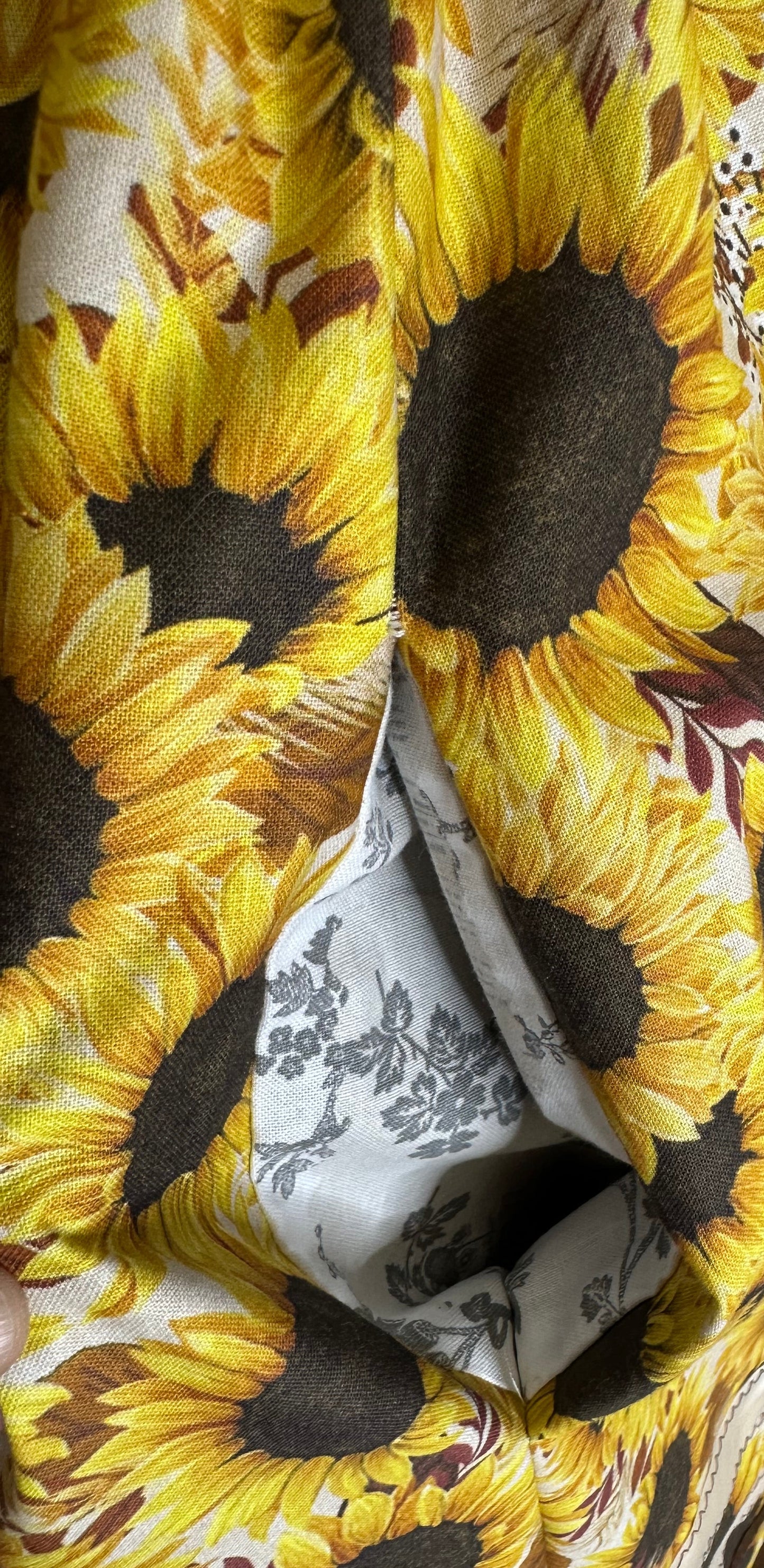 Yellow sunflower ribbon skirt