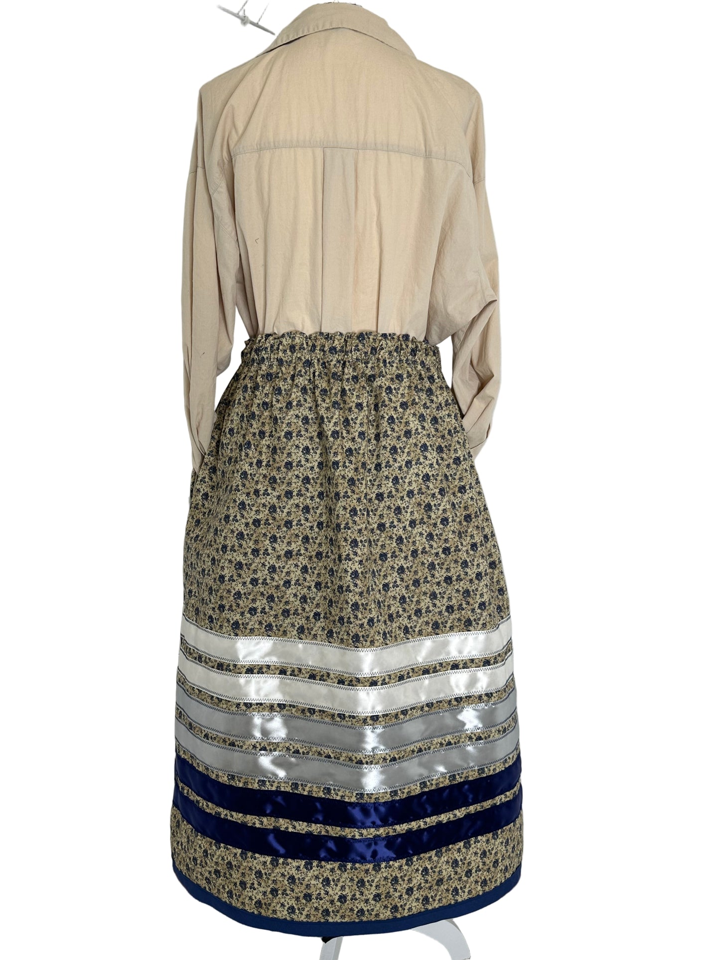 Blue and Tan Ribbon Skirt