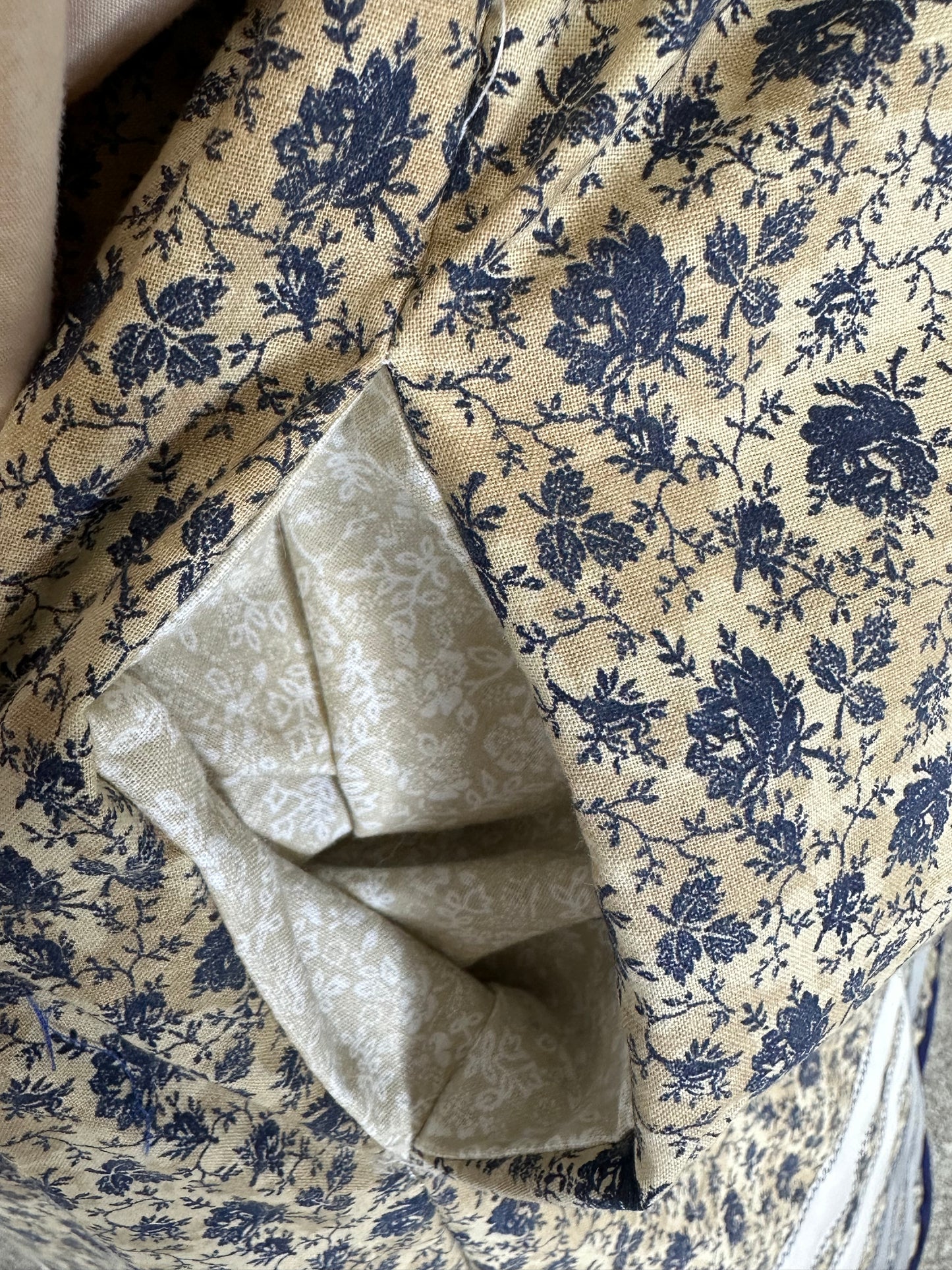 Blue and Tan Ribbon Skirt