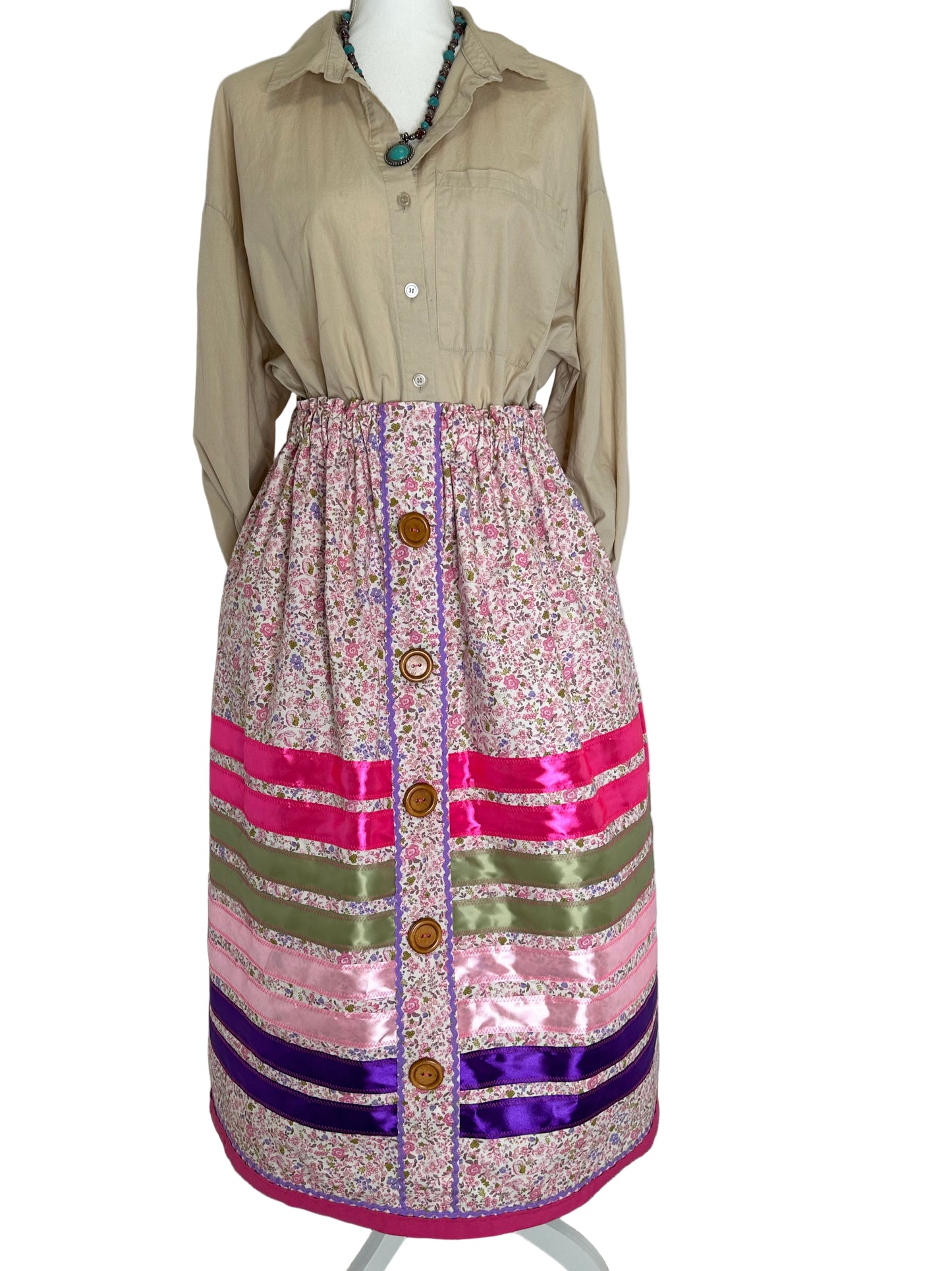 The Prairie Bloom Button Skirt