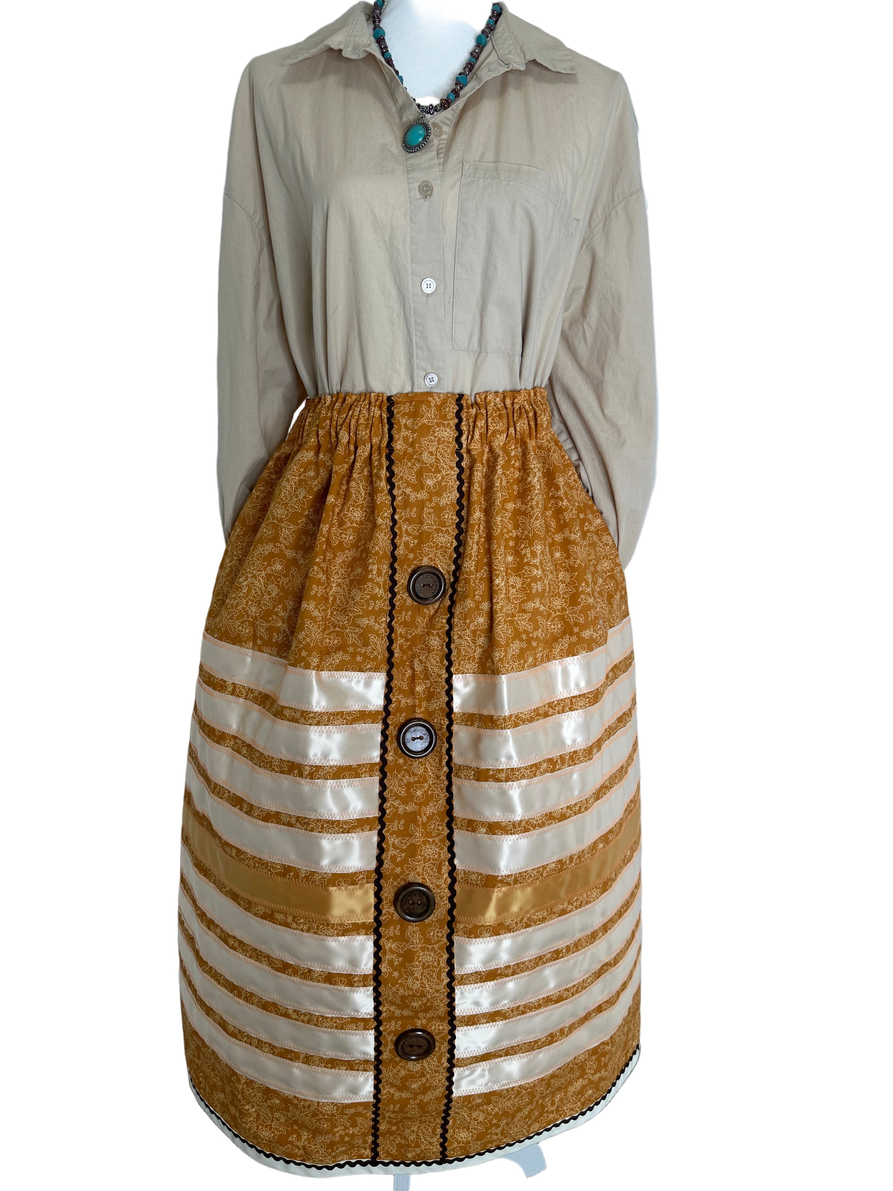 The Golden Prairie Button Skirt – BearsTeeth Ventures Boutique LLC