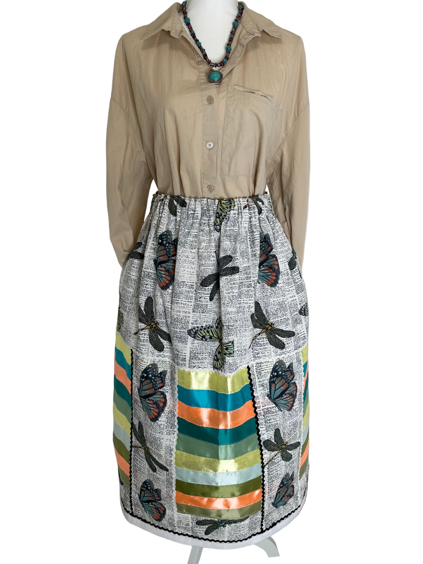 Dragonfly & Monarch Ribbon Skirt