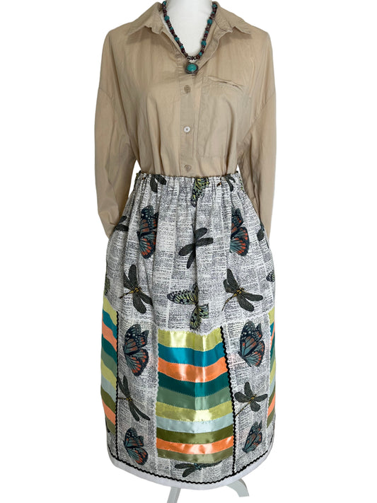Dragonfly & Monarch Ribbon Skirt