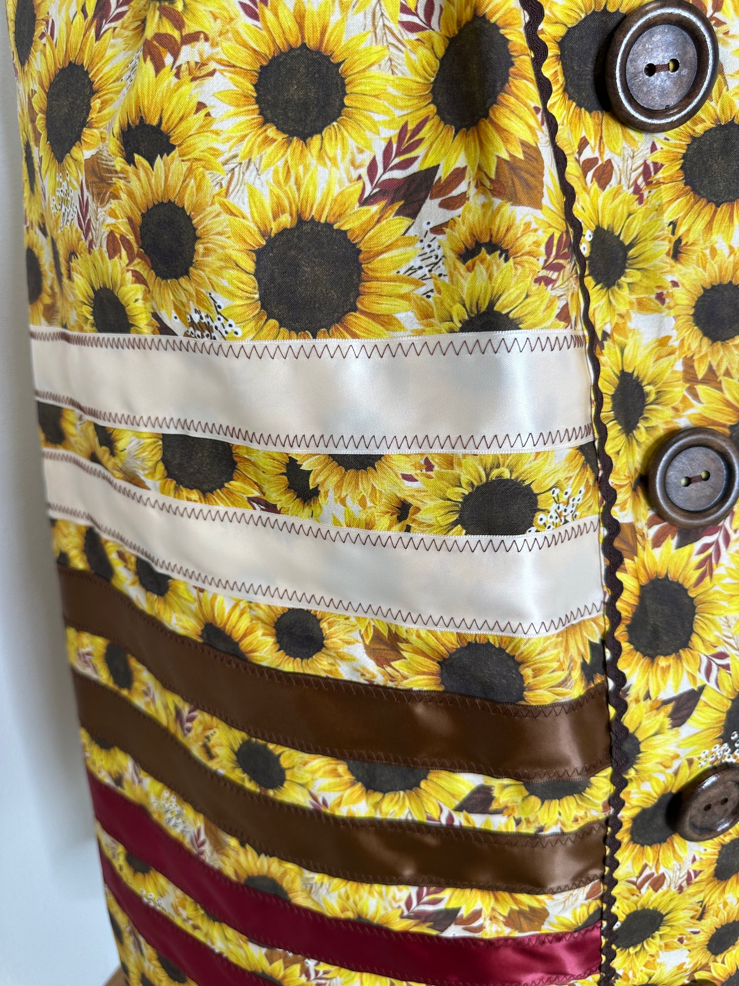 Yellow sunflower ribbon skirt